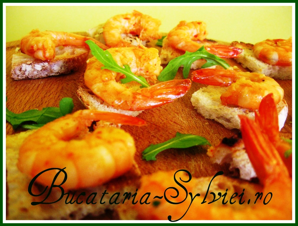 Gambas al ajillo/ creveti cu usturoi