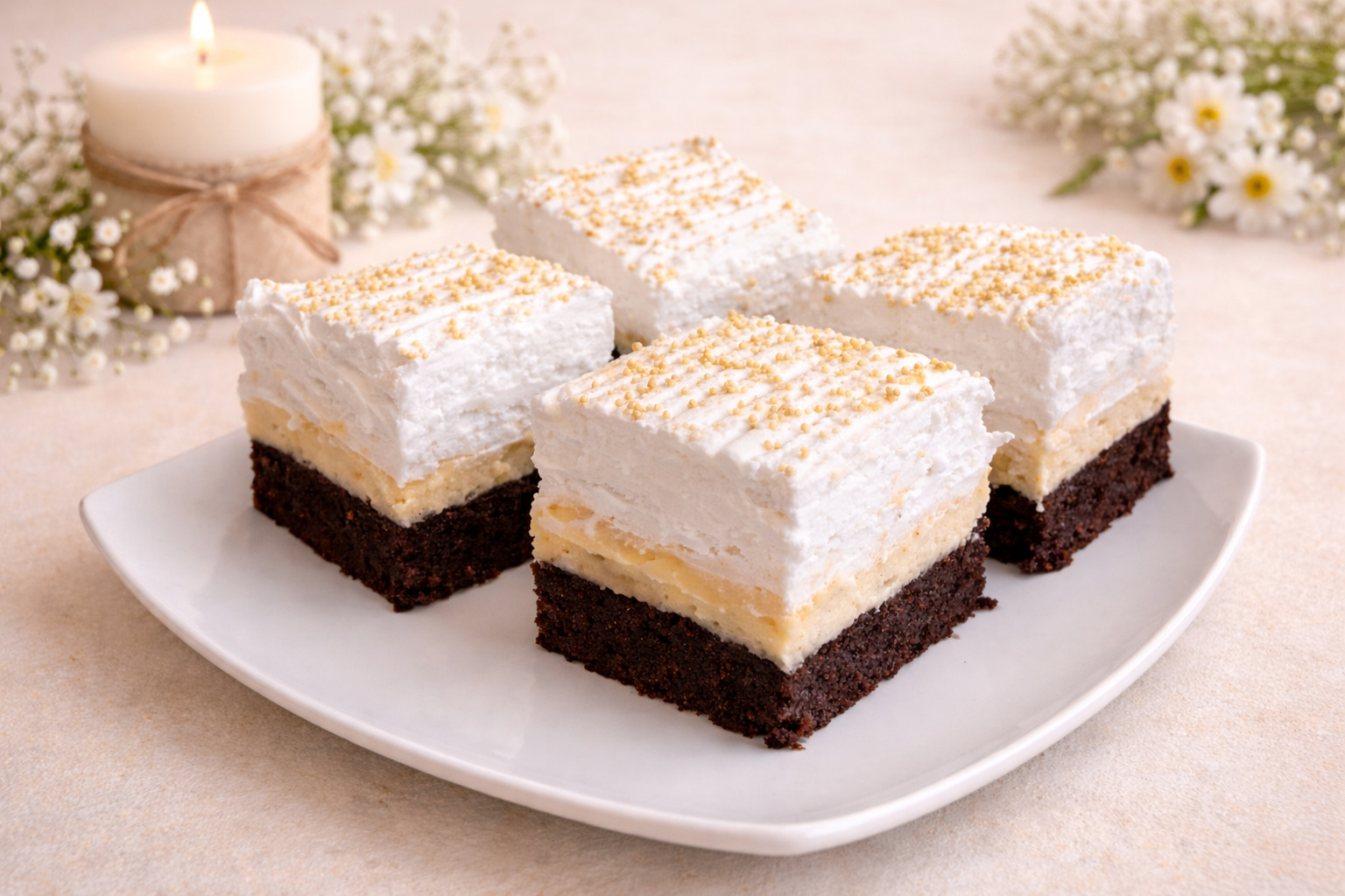 Desert prajitura cuburi de gheata