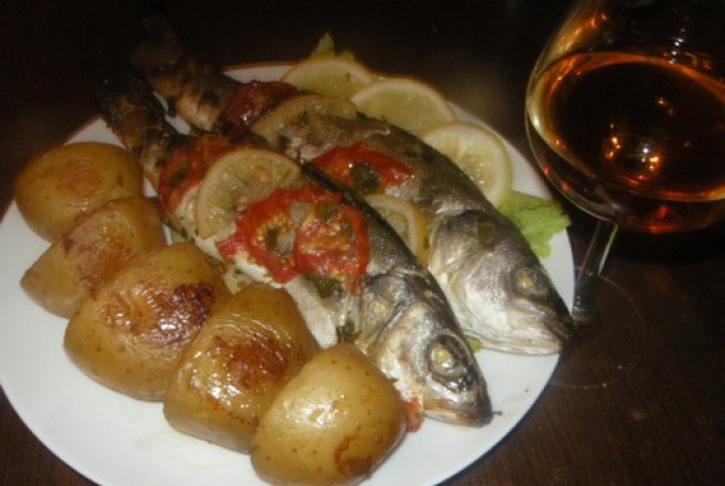 Lup de mare la cuptor