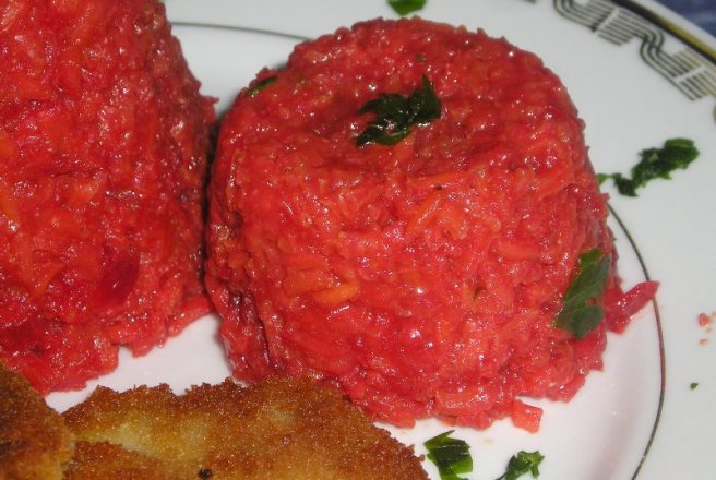 Pilaf de orez cu sfecla rosie