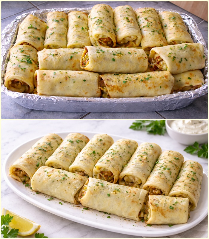 Rulouri cu carne de pui și ciuperci