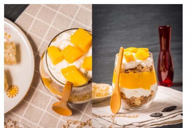 Parfait cu branza quark, fulgi de orz si tonka