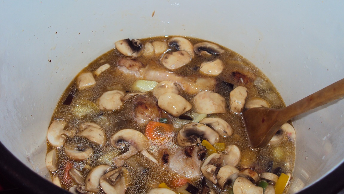 Tocana de legume,orez si pui