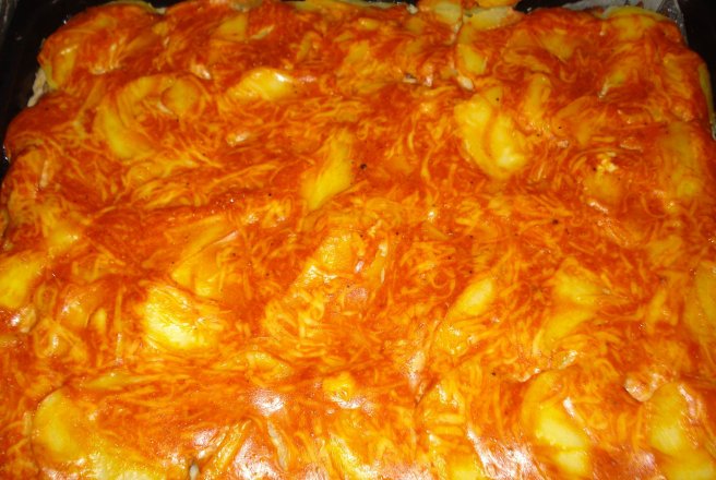 Musaca cu carne de vita si cartofi fierti