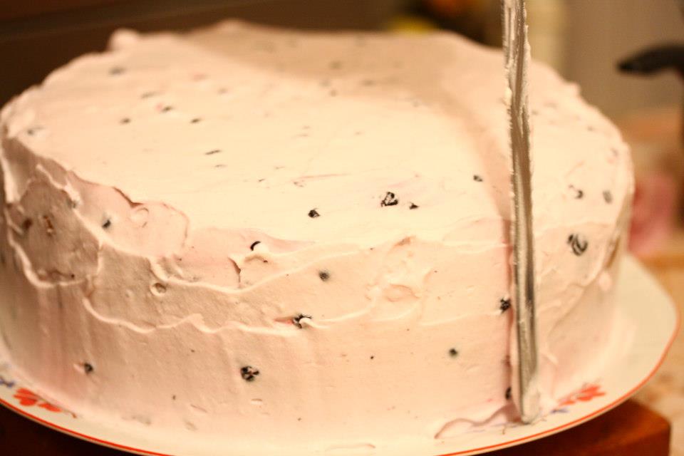 Tort cu mousse de ciocolata alba si afine