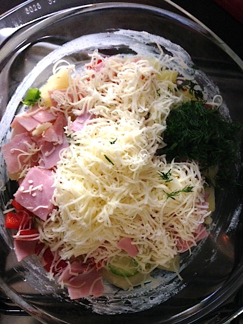 Budinca cu sunca si legume