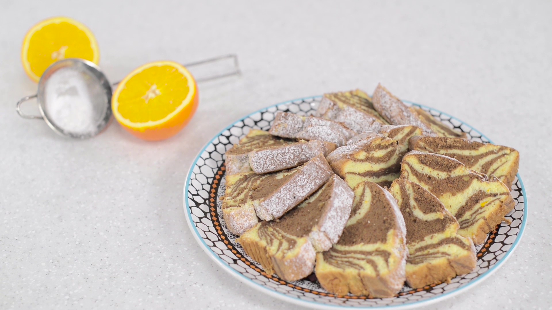 Desert chec zebra cu portocale