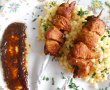 Frigarui din piept de pui la tigaie, cu cus-cus in unt si sos caramelizat-14