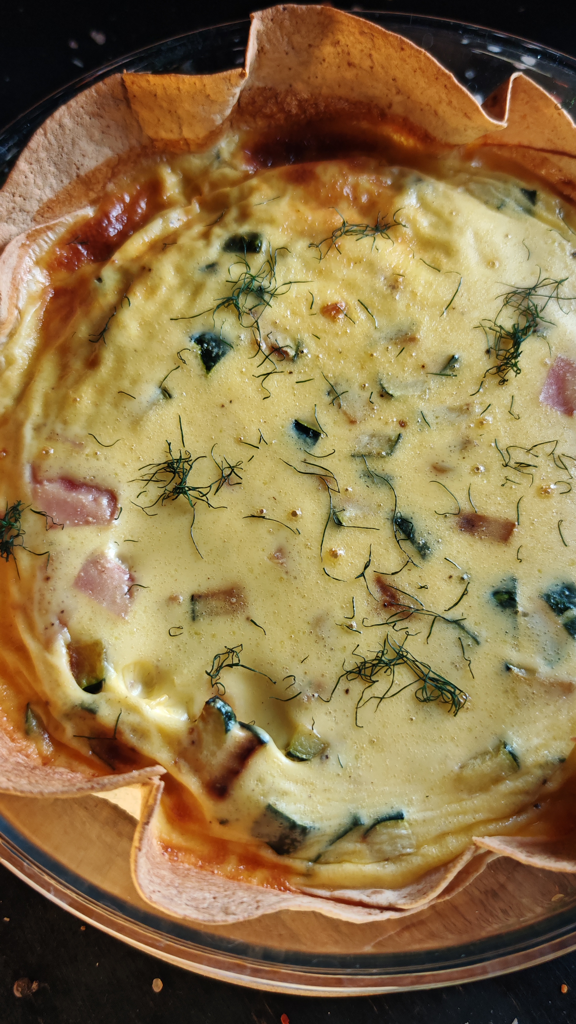 Quiche cu dovlecei - Varianta rapidă cu lipie