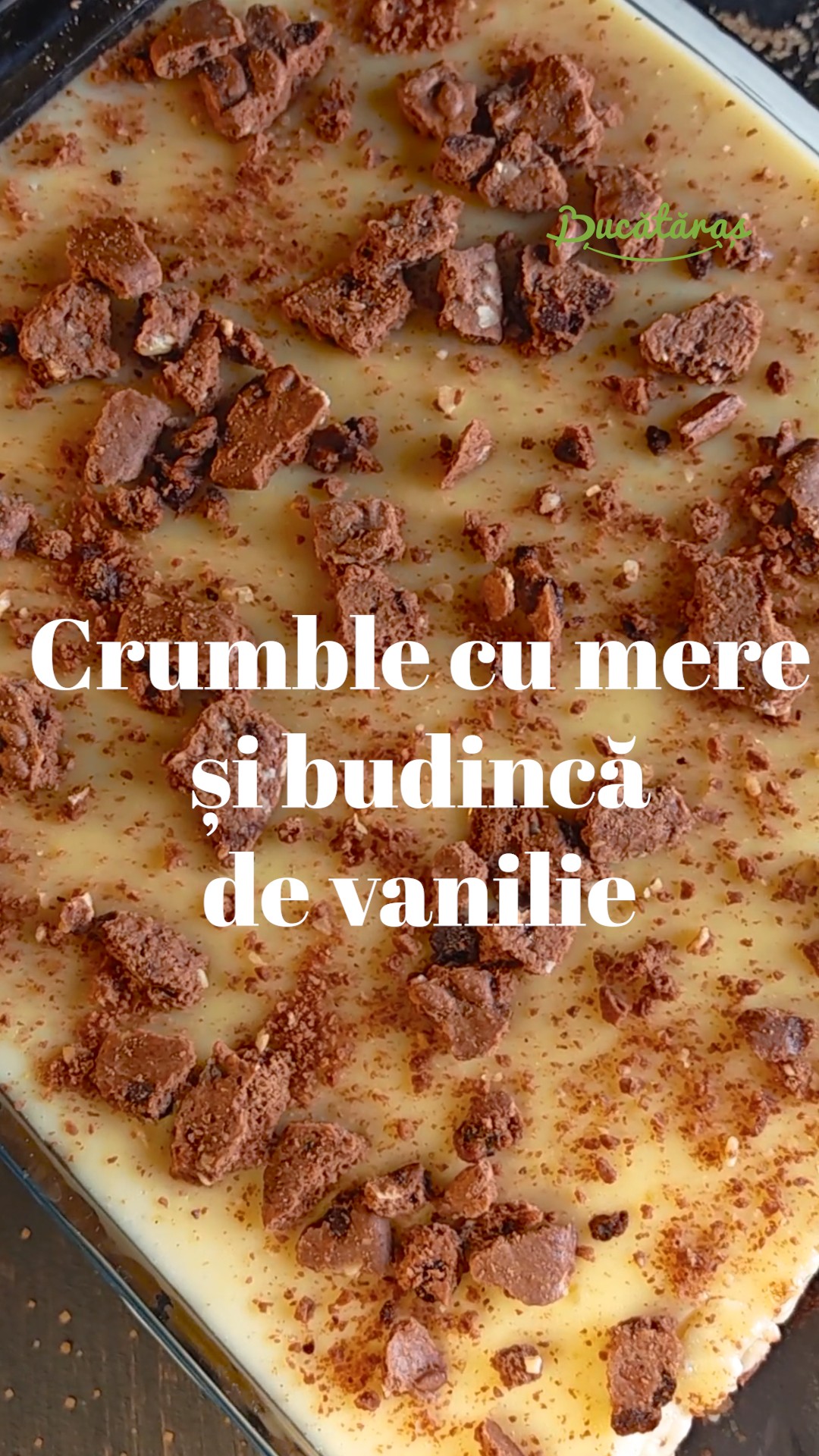 Crumble cu mere și budincă de vanilie - Desert delicios și rapid