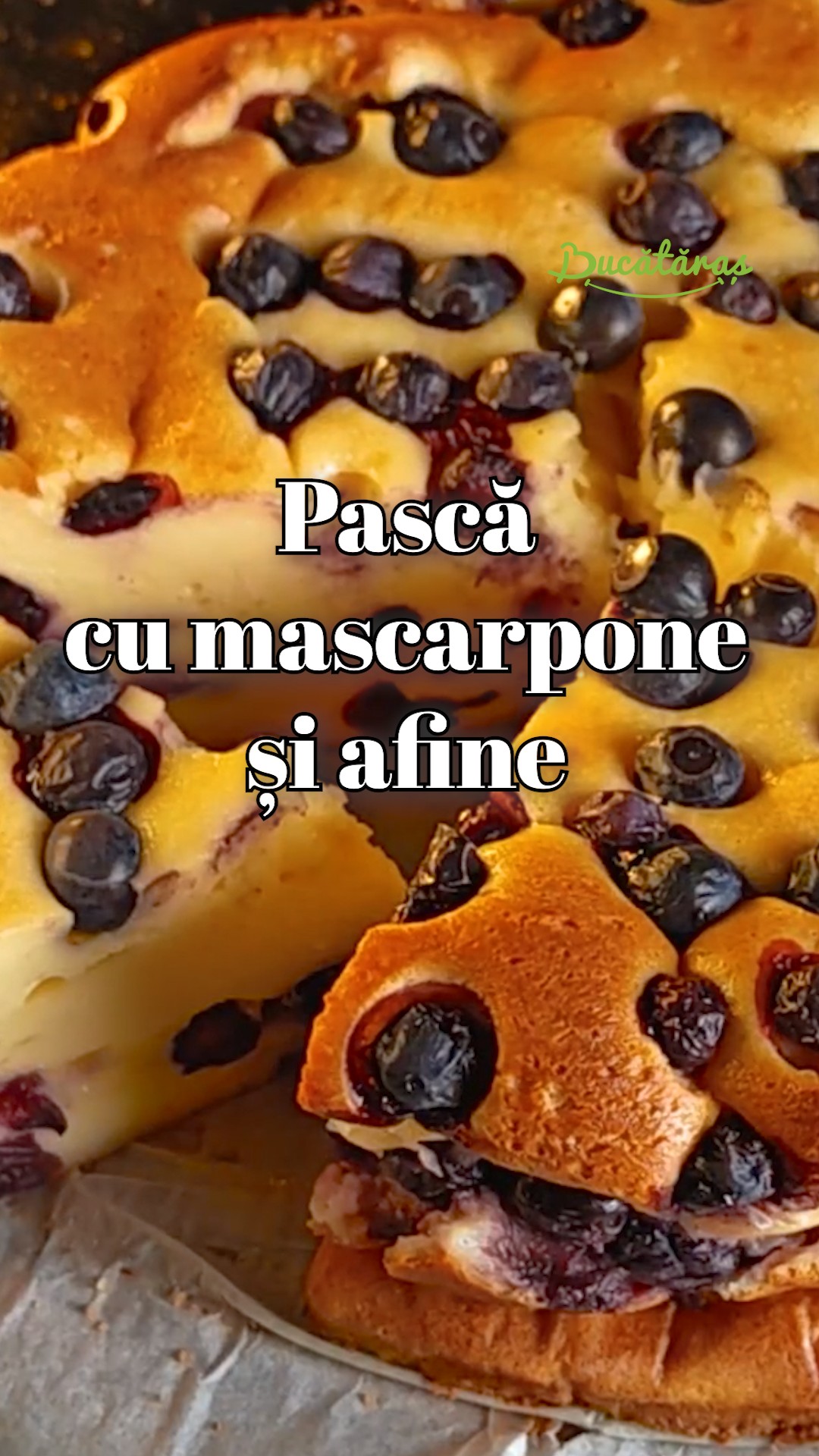 Pasca fără aluat cu mascarpone și afine – desert cremos pentru Paște